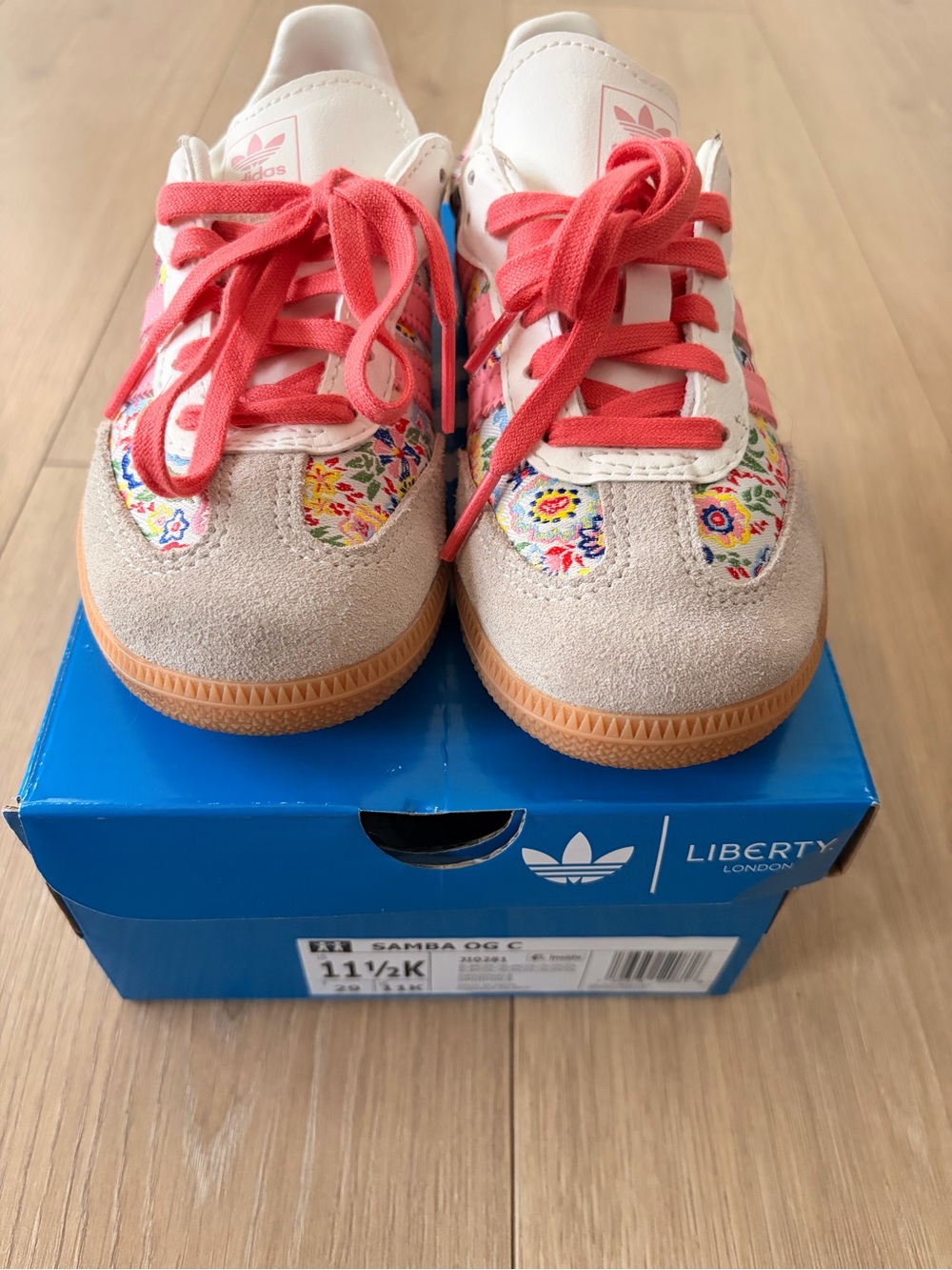 Adidas Kids Samba x Liberty Floral Pink Suede Sneakers
